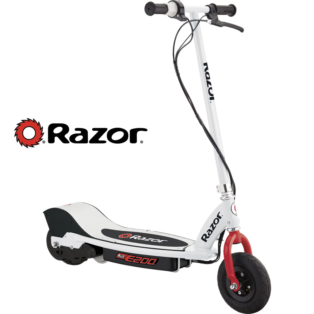 White Electric Scooter with 8 Pneumatic Front Tire Y566186