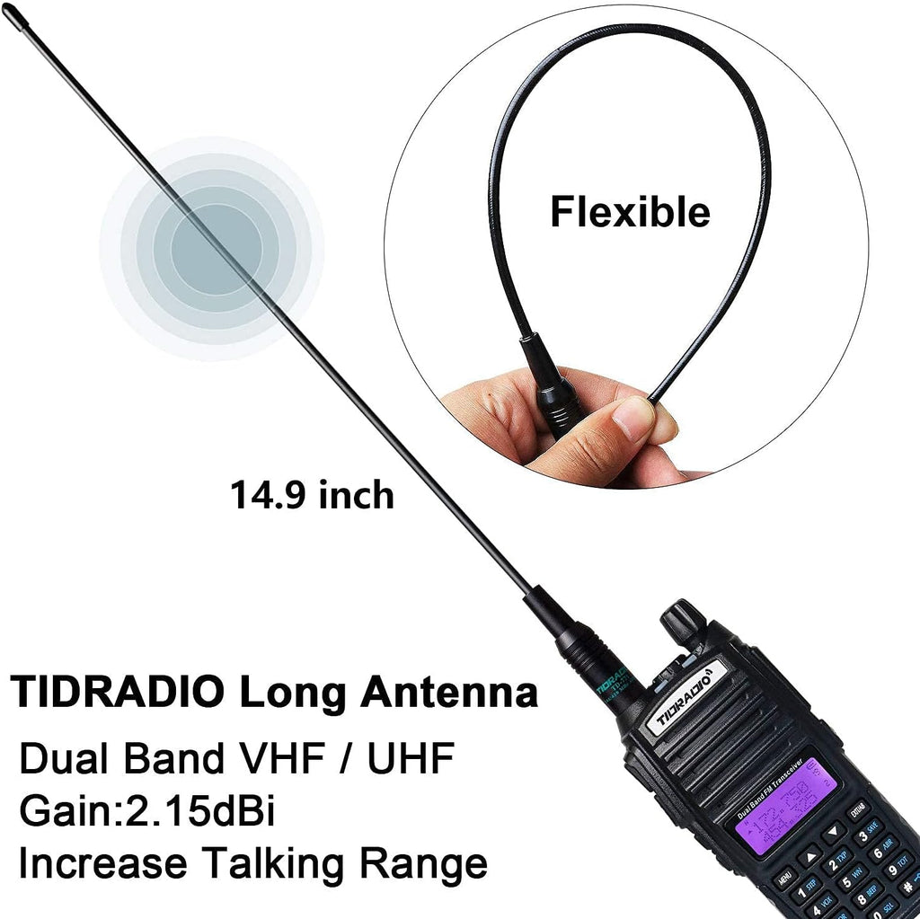 UV-82 Ham Radio Handheld 2 Way Radio with Programming Cable and Long Antenna (2Pack-Black) P983914