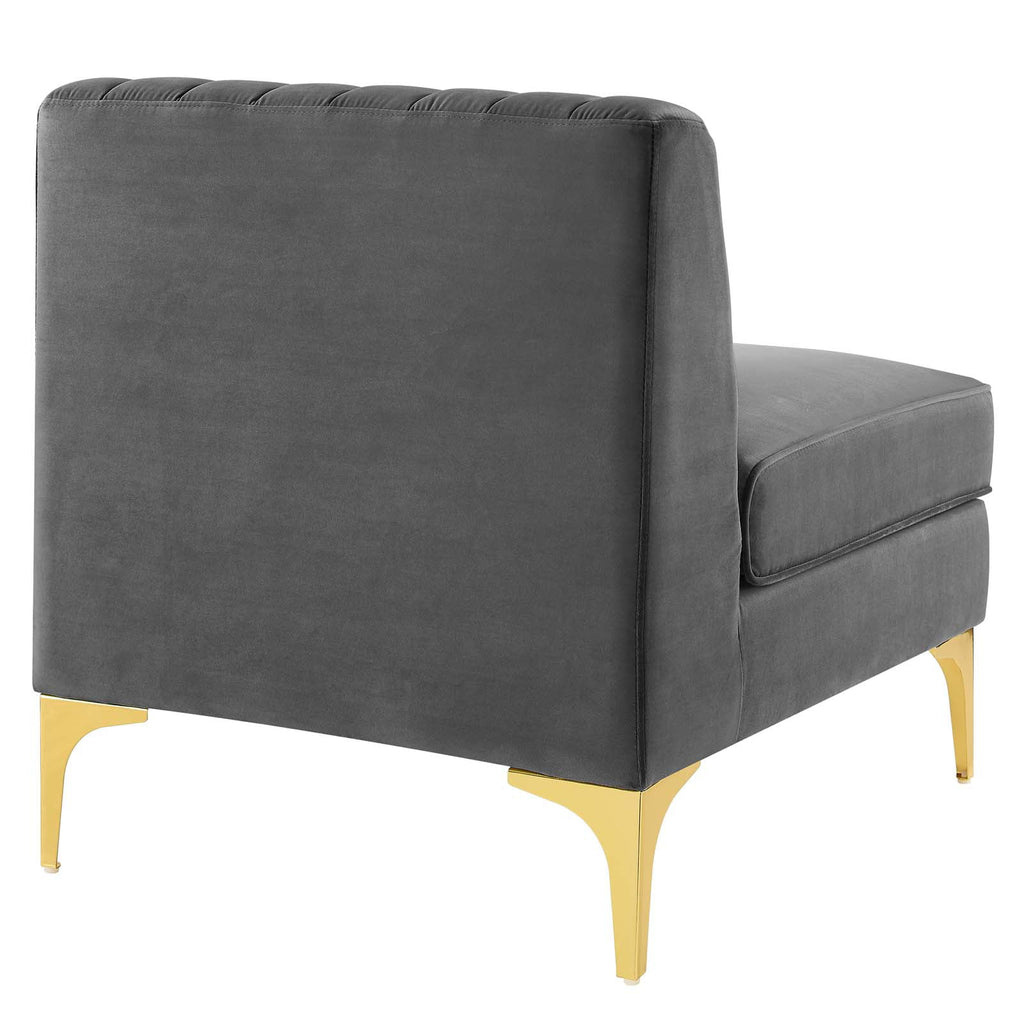 Gray Velvet 8-Piece Sectional Sofa Z130685