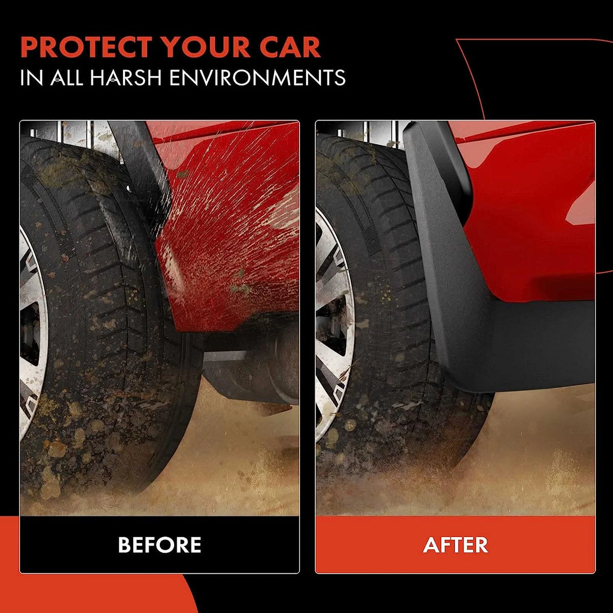 4-PC Molded Mud Flaps Splash Guards for Toyota Tacoma S299