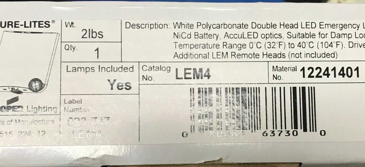LED Emergency Light 2 Head 4 Remote Capability L402232