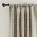 Ivory/Gray Windowpane Drapery Panel 96x22 B11706