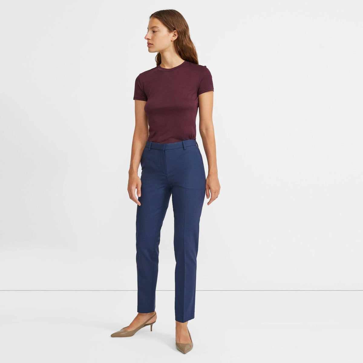 Blue Full Length Wool Pant K806274
