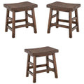 Brown Reclaimed Wood Barstool Set of 3 V398