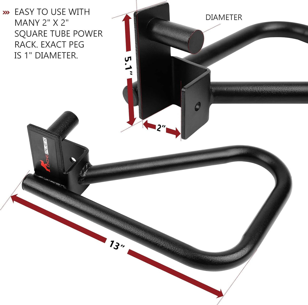 Set of 2 Barbell Rack Holders Dip Grip Handles C341