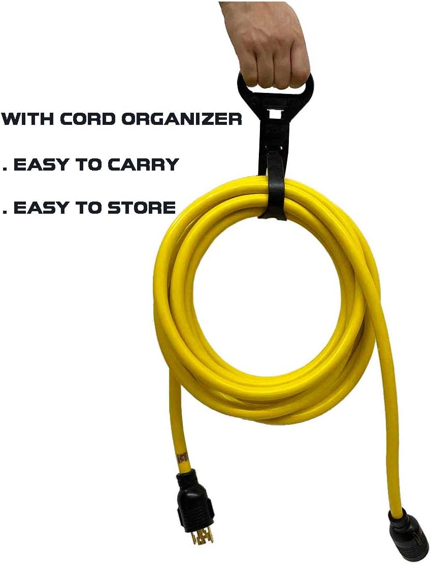 40Ft 30 Amp 125/250V 4 Prong Generator Extension Power Cord with Cord Organizer K452