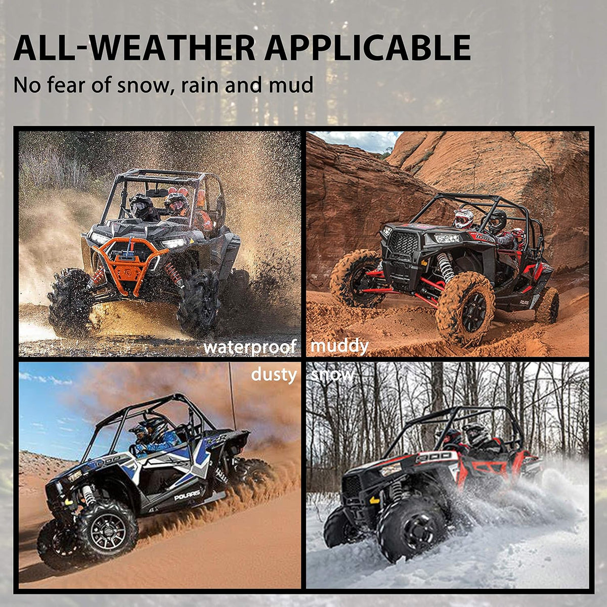 Clear Dustproof Hard Coat Poly Vented Full Windshield for Polaris RZR XP 1000 J729327