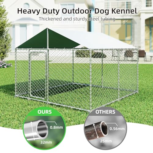 7.8x7.8 FT Heavy Duty Outdoor Dog Kennel with Waterproof UV-Resistant Cover R1926