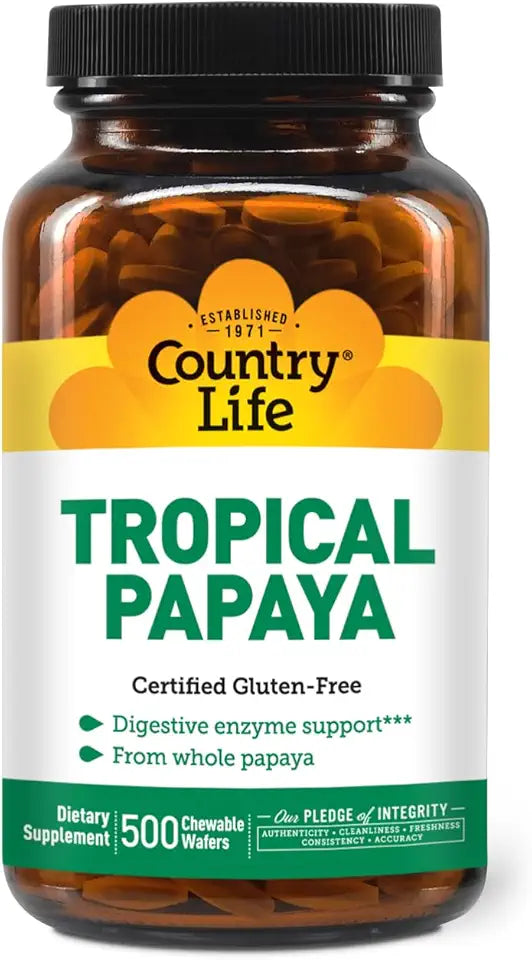 Chewable Papaya Enzyme Wafers 500 Wafers Gluten Free Vegan O92982