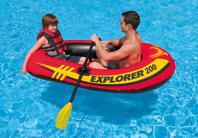 Inflatable 2 Person River Raft Set with Oars & Pump N434