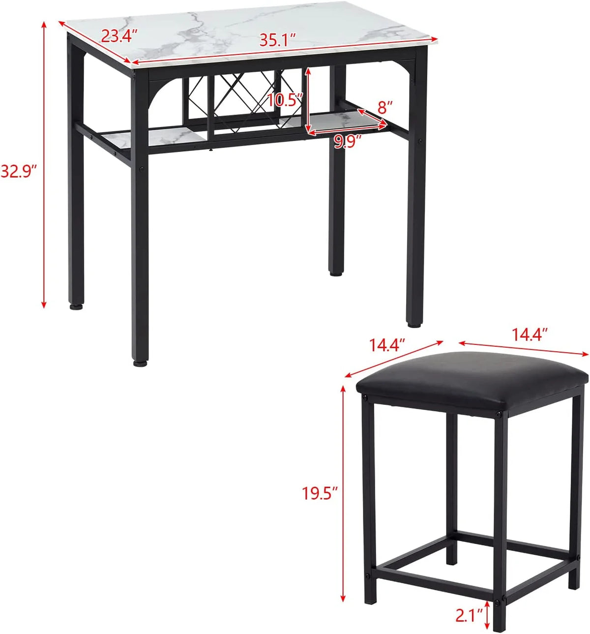 Dining Table and Chairs Set for 2 U338