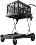 Collapsible Folding Trolley Cart with Storage Crate Green R27363