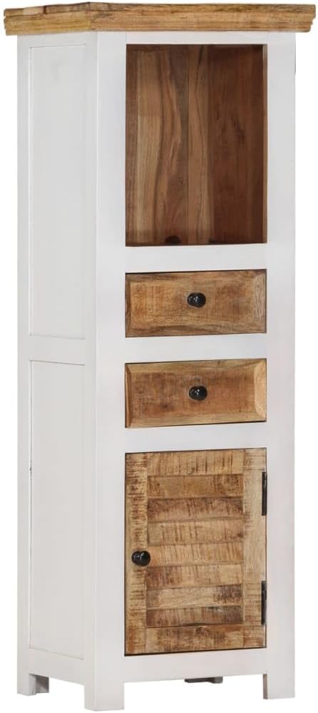 Brown&White Solid Wood Sideboard E75653