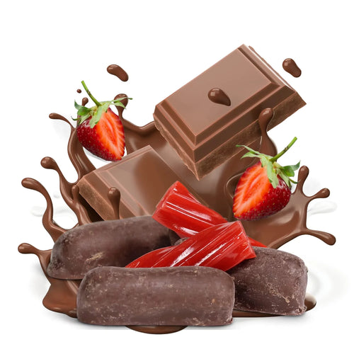 2 Lbs Bag Dark Chocolate Coated Strawberry Licorice Bits U994895