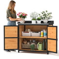 Potting Bench with Metal Table Top J679749