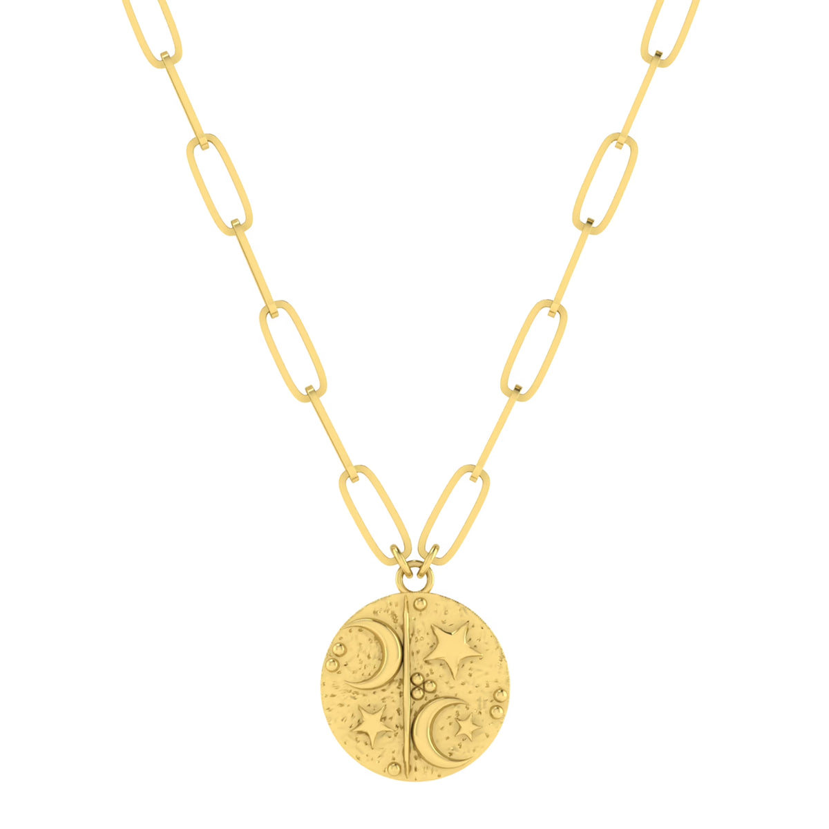 10K Yellow Gold Paperclip Chain Pendant Necklace X418