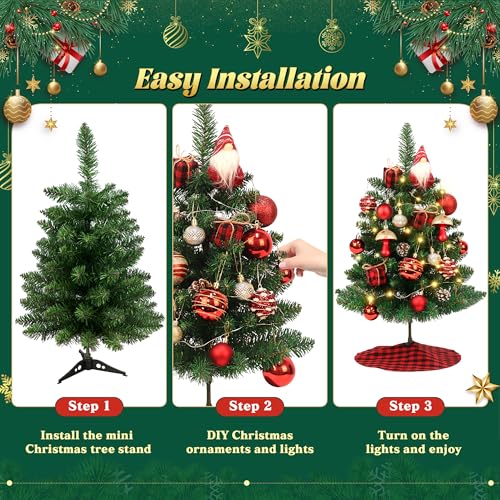 2ft Artificial Table Top Christmas Tree with Lights P335