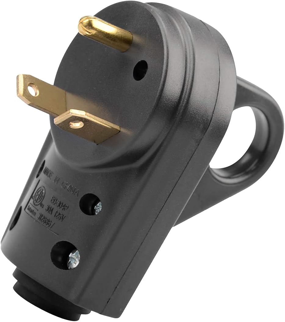 30 Amp RV Plug Male Replacement 3 Prong Electrical Power Connector Pack of 2 J97254
