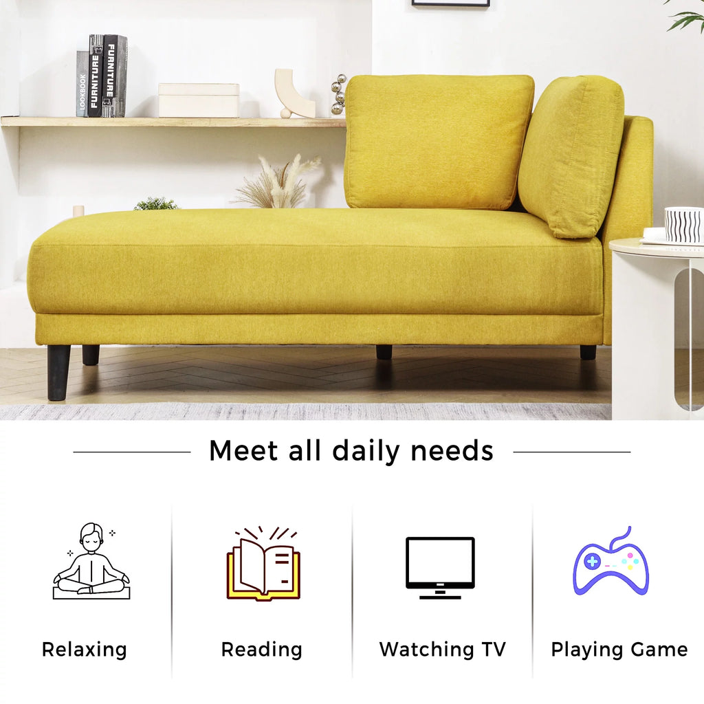 Yellow Chaise Lounge Chairs with Arms Z53527