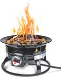 Portable Propane Gas Fire Pit with Cover & Carry Kit, 19-Inch 58,000 BTU, Black X452203