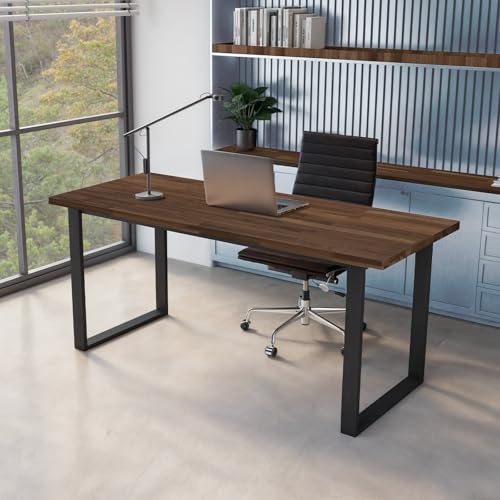 Solid Wood Table Top, Dark Walnut Stained Acacia Desktop, 1in. Thick E580625