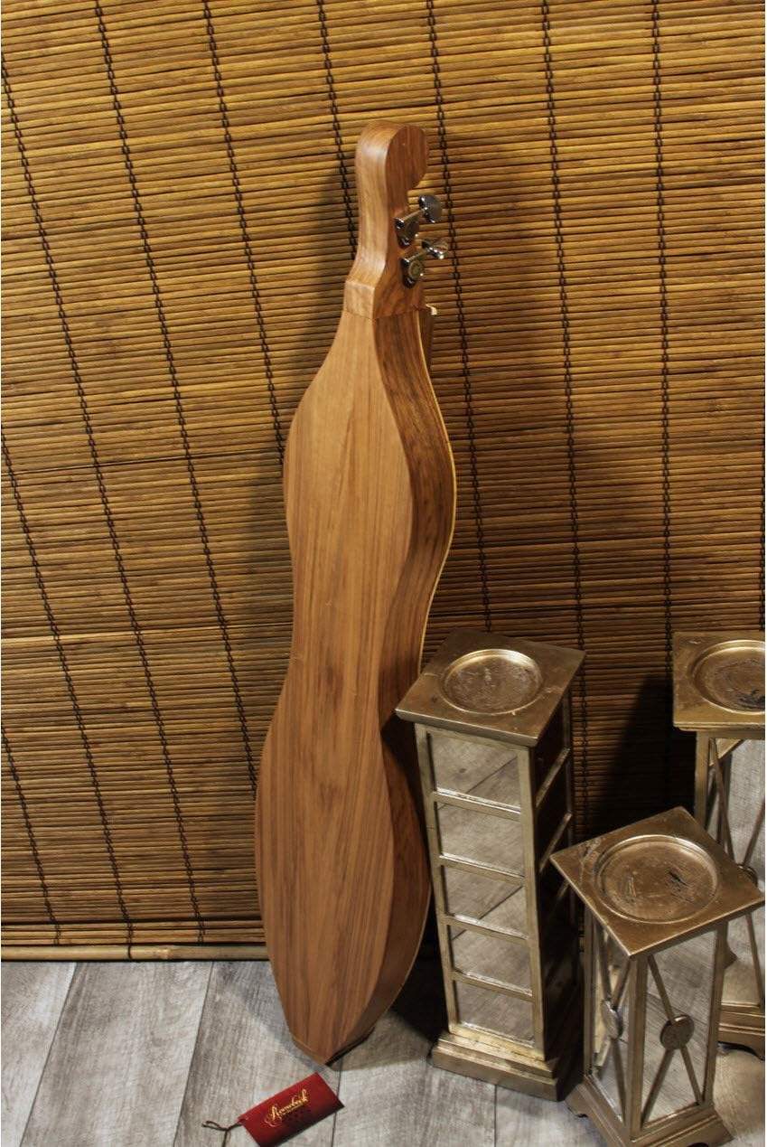 Mountain Dulcimer 4-String Vaulted Spruce Knotwork Walnut with Gig Bag Case and Replacement Strings X259702