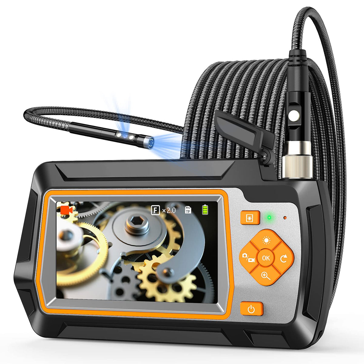Dual Lens 1080P HD Borescope Endoscope Camera with 4.3' IPS Screen Q272940