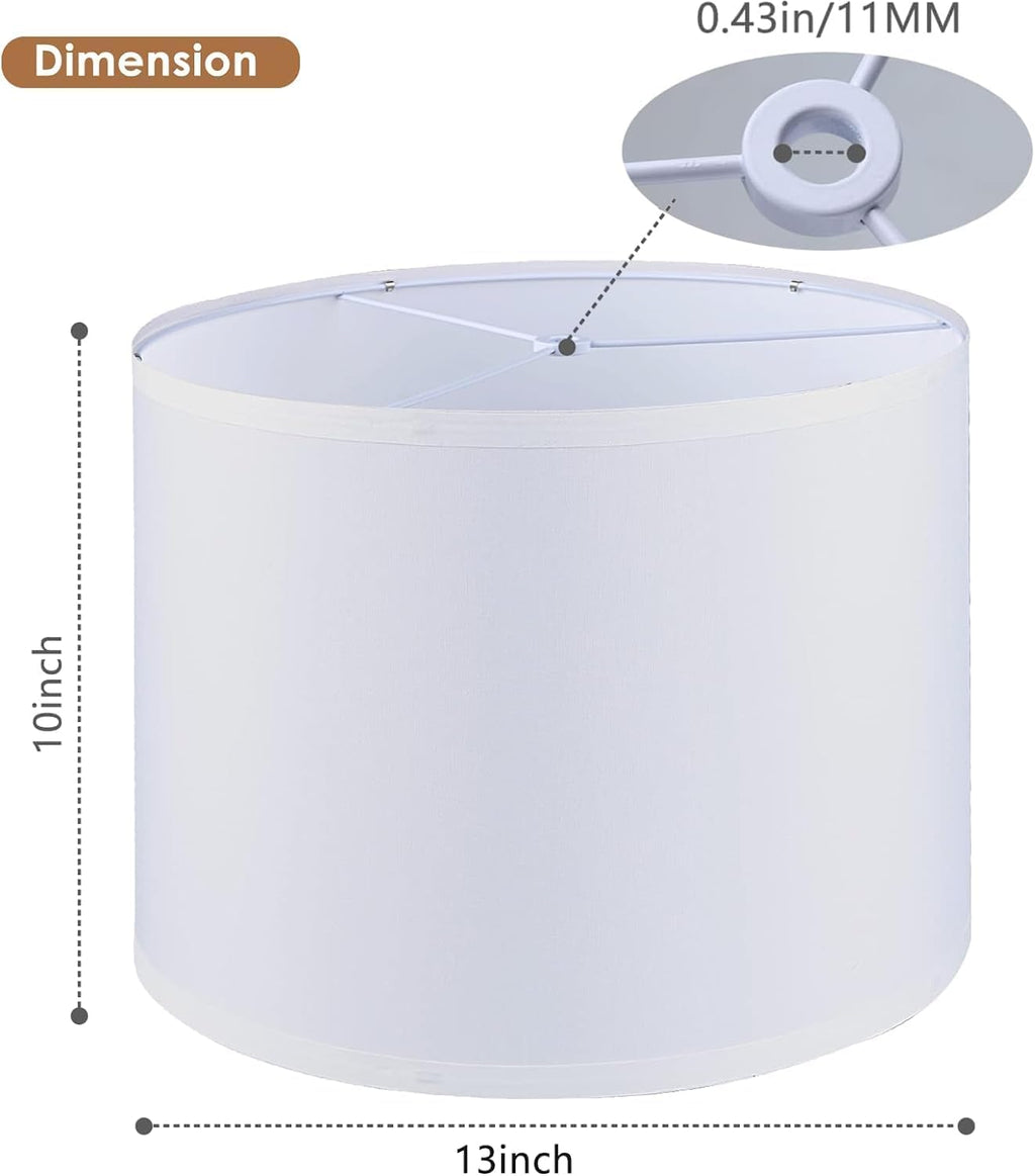 Large White Fabric Linen Lampshade Set of 2 X892