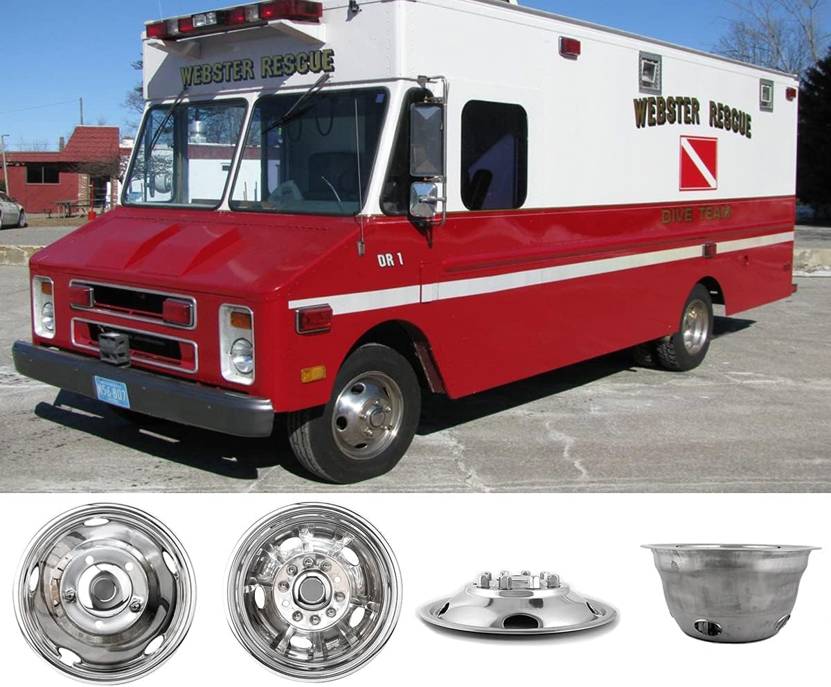 16 Polished Stainless Steel 8 Lug Dually Wheel Simulators D84021