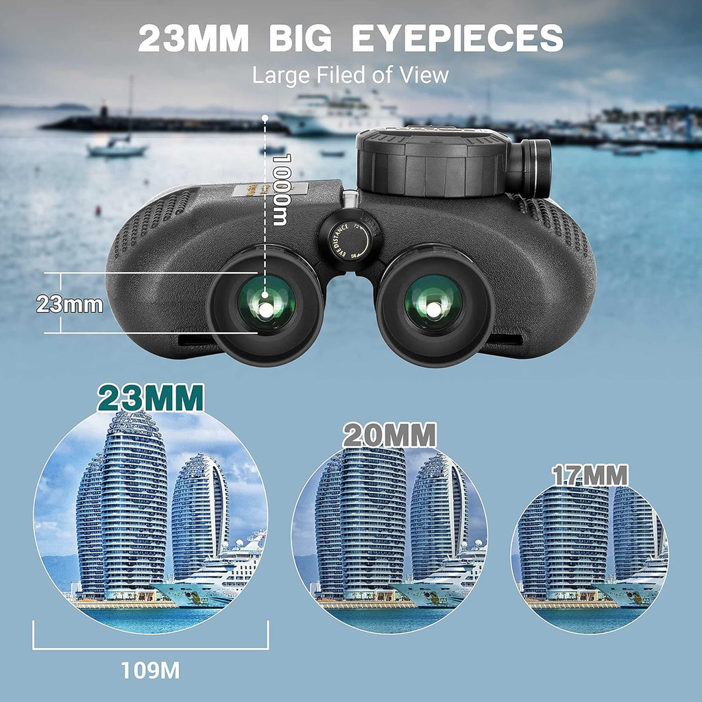 10X50 Waterproof Marine Binoculars with Rangefinder and Compass H5848