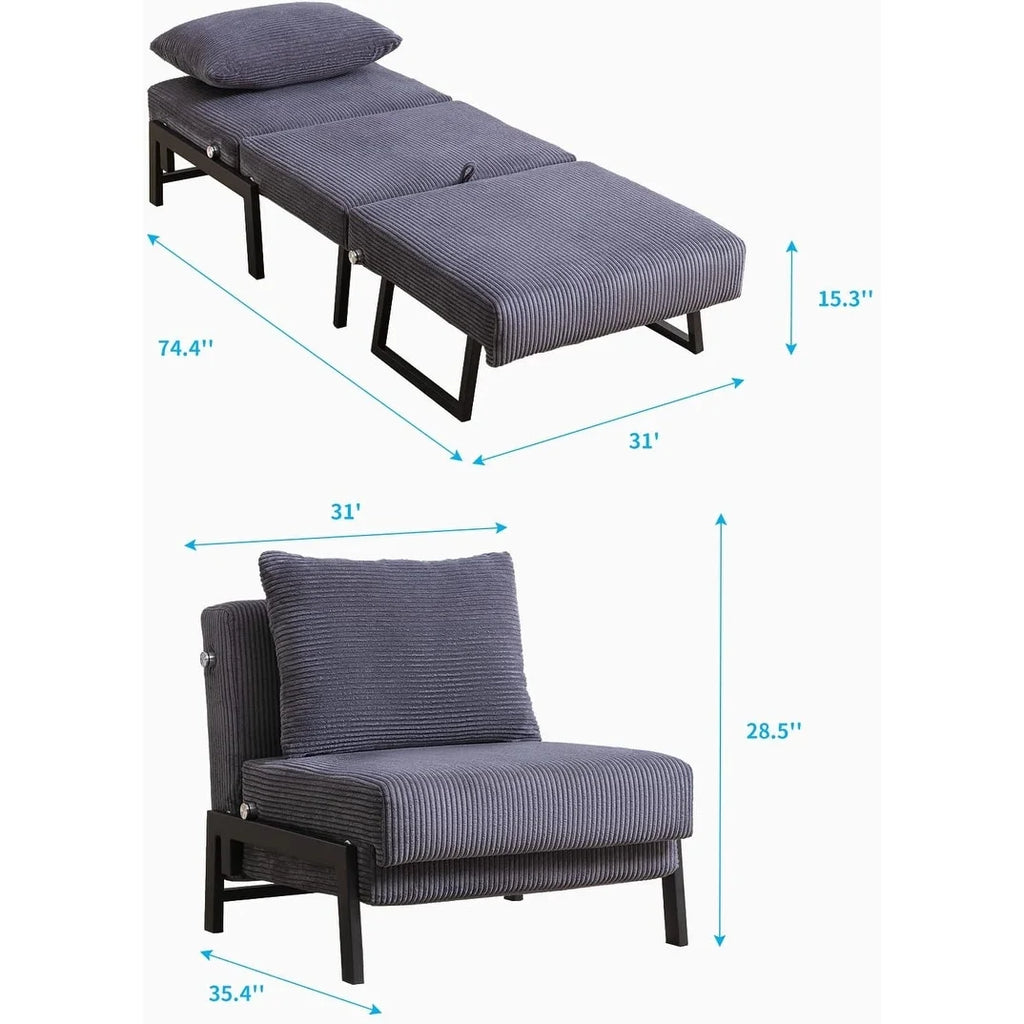 Foldable Sleeper Sofa Bed Dark Grey V581