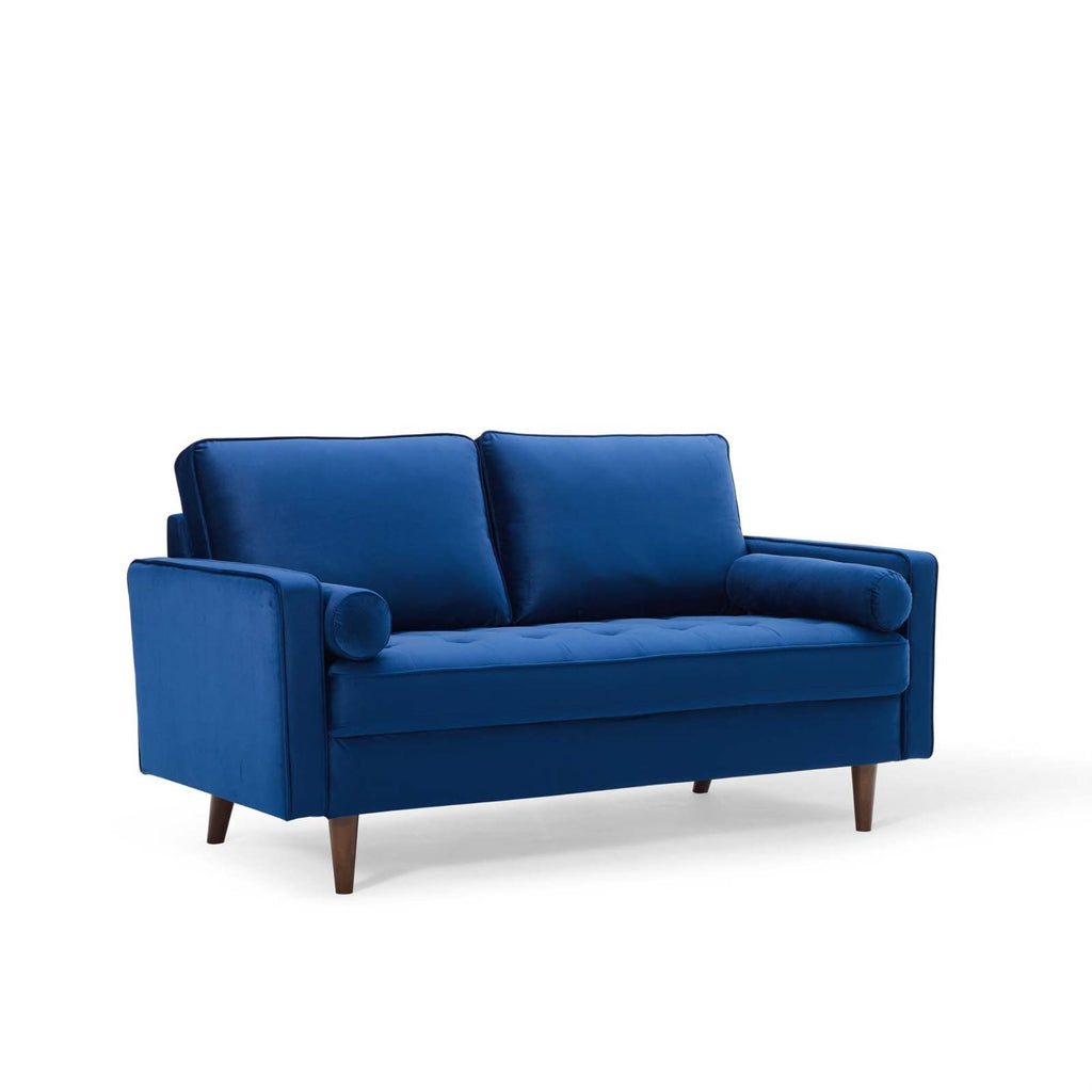 Navy Performance Velvet Loveseat Z8741