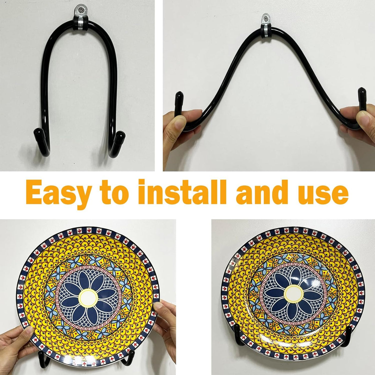 2 Pack Adjustable Black Metal Plate Hangers W735300
