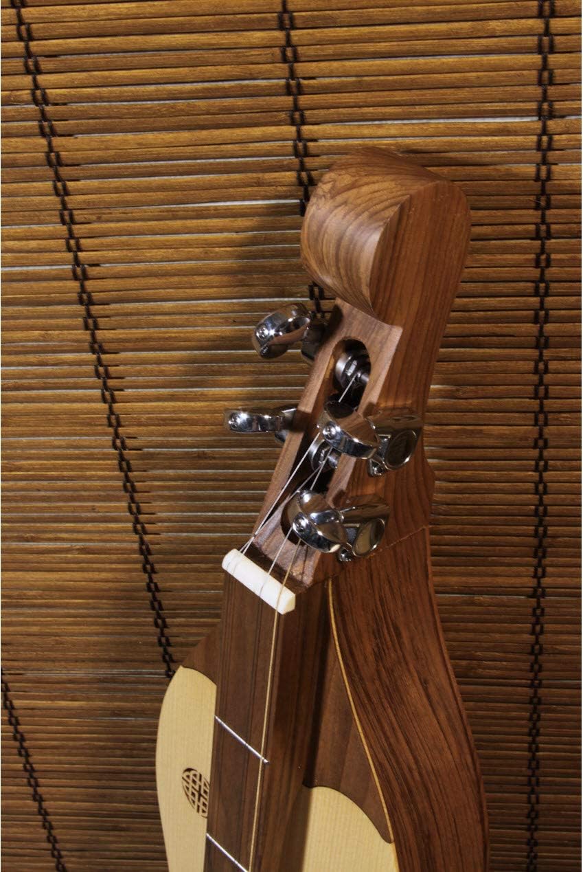 Mountain Dulcimer 4-String Vaulted Spruce Knotwork Walnut with Gig Bag Case and Replacement Strings X259702