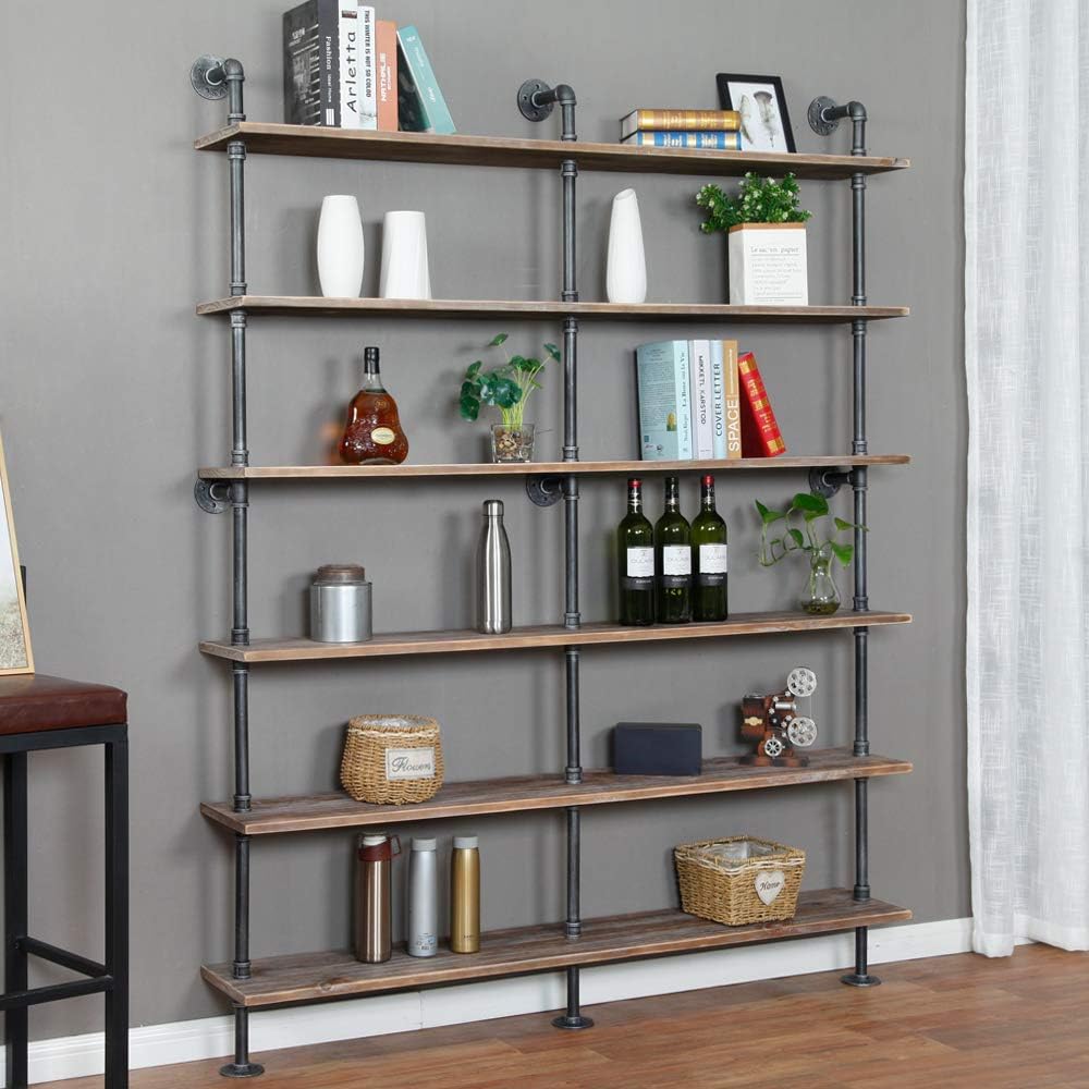 6-Tiers Solid Wood Ladder Shelf Bookcase O152