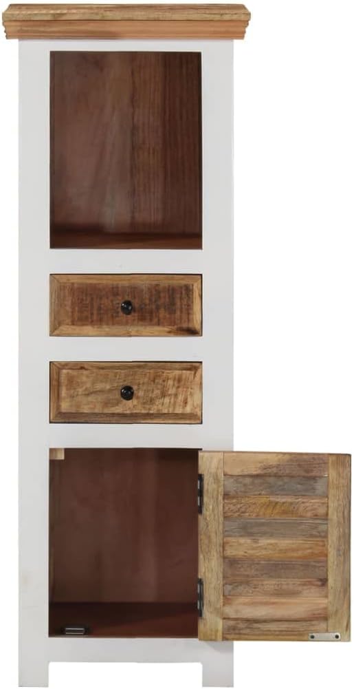 Brown&White Solid Wood Sideboard E75653