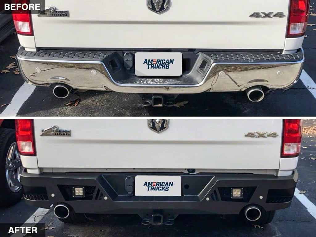 Textured Black Rear Bumper with LED Spot Lights B993