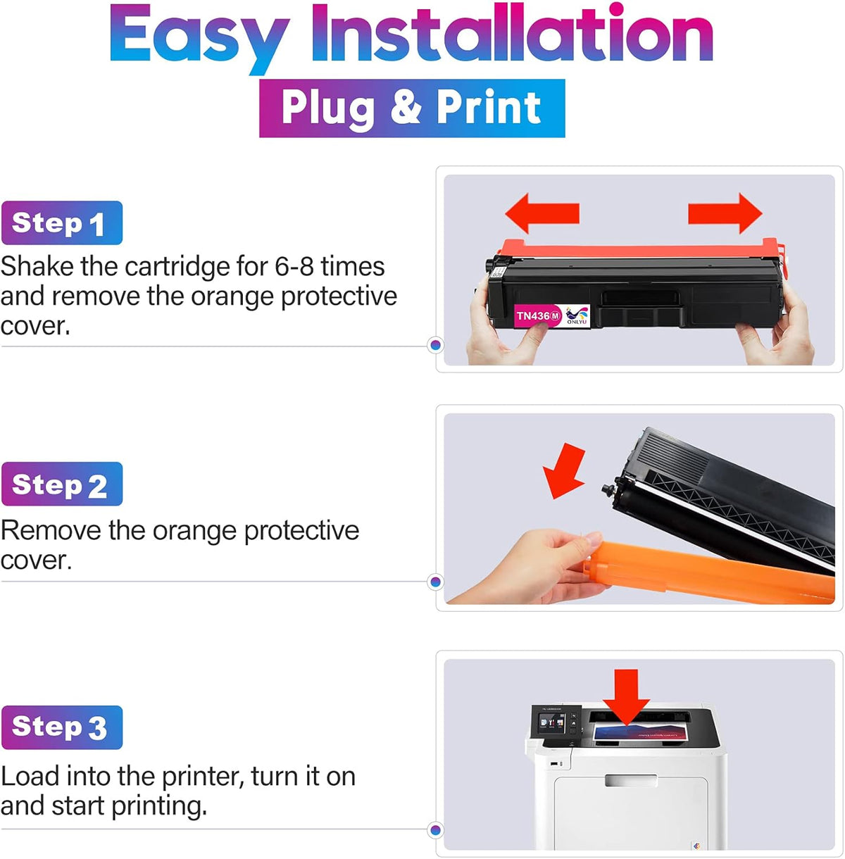 Compatible Toner Cartridge Replacement 1Black 1Cyan 1Magenta 1Yellow Y4871