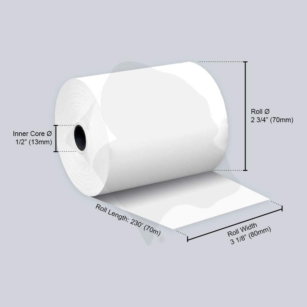 Thermal Paper Receipt Rolls 3 1/8 x 230 ft BPA Free 32 Rolls V597