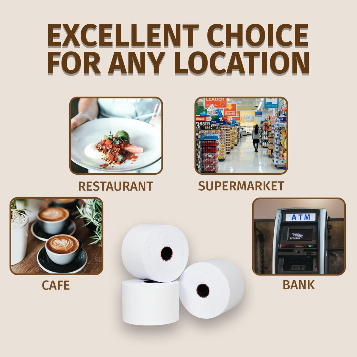 Thermal Paper Receipt Rolls 3 1/8 x 230 ft BPA Free 32 Rolls V597