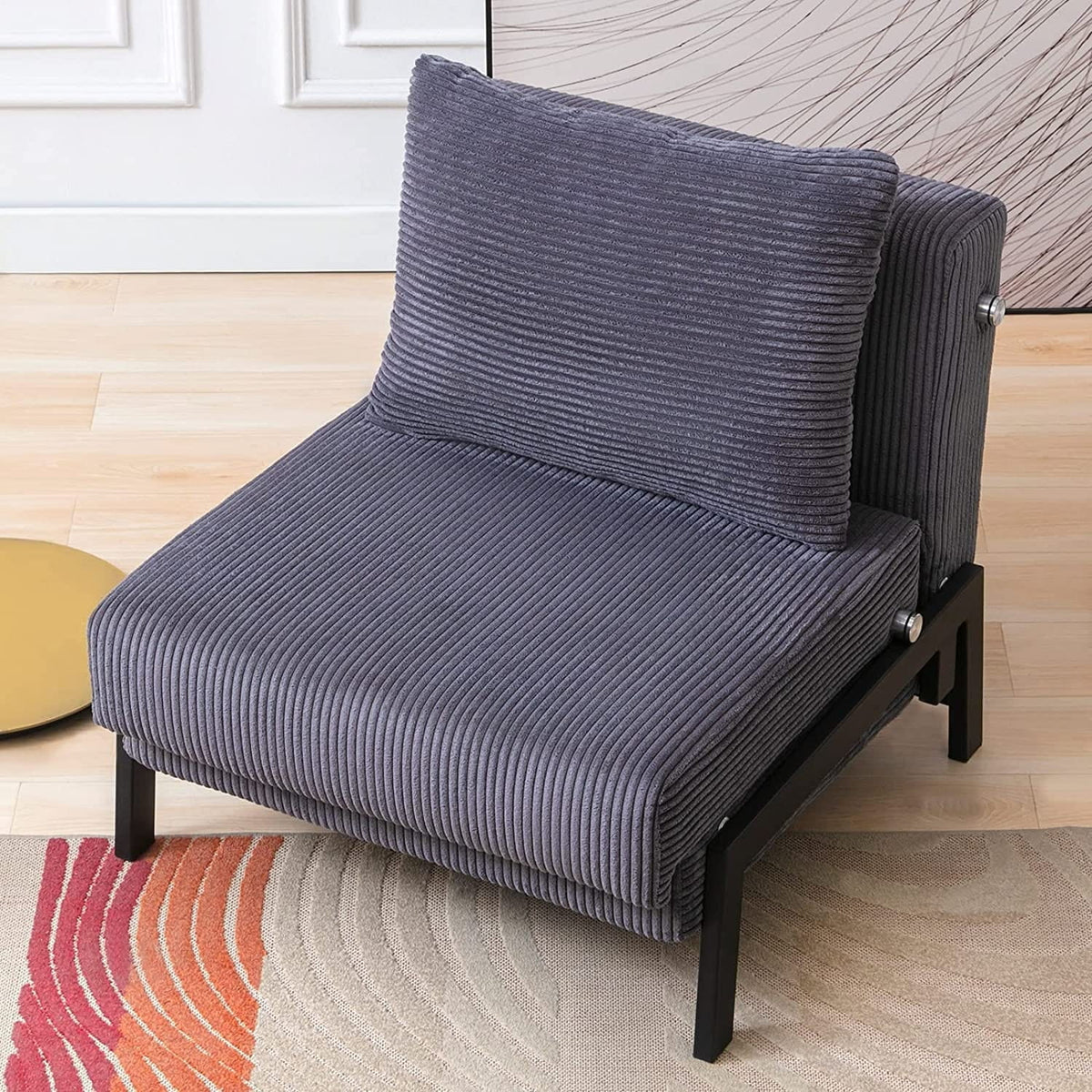 Foldable Sleeper Sofa Bed Dark Grey V581