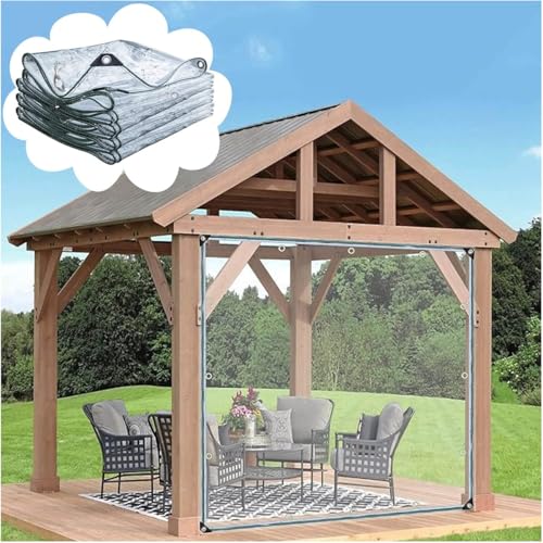 Clear Waterproof Tarpaulin with Grommets, 0.35mm, 3 * 4M P2877