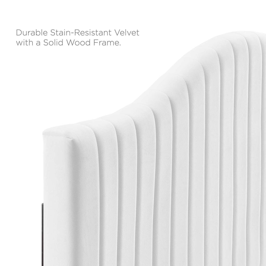 White Channel Tufted Performance Velvet King/California King Headboard W260