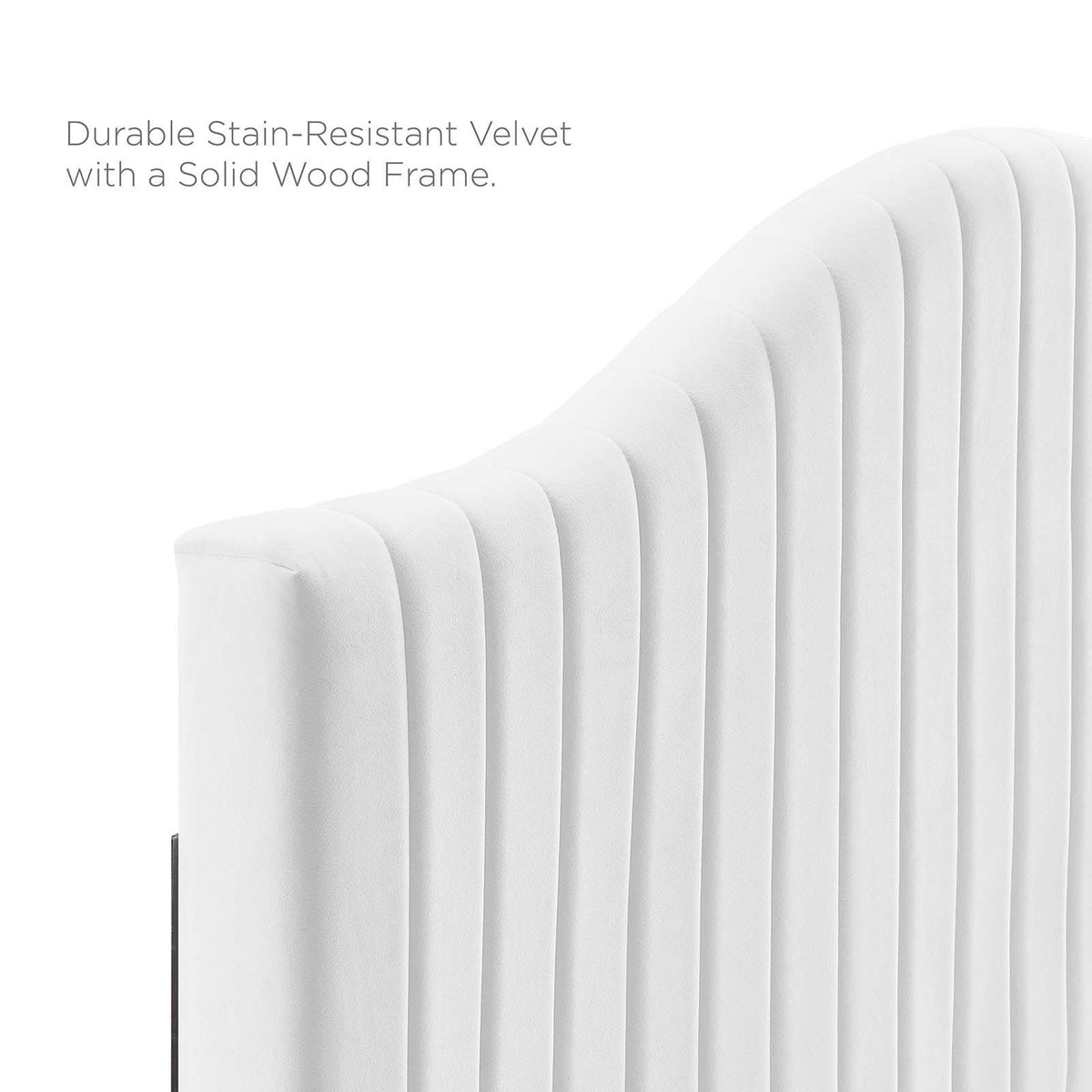 White Channel Tufted Performance Velvet King/California King Headboard W260