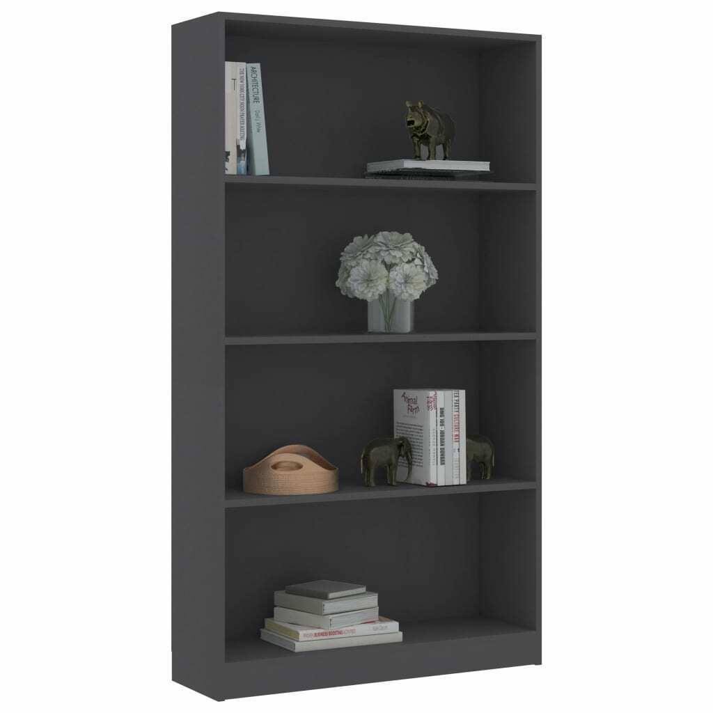 4-Tier Gray Chipboard Book Cabinet M956