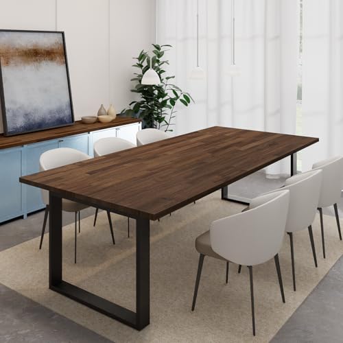 Solid Wood Table Top, Dark Walnut Stained Acacia Desktop, 1in. Thick E580625