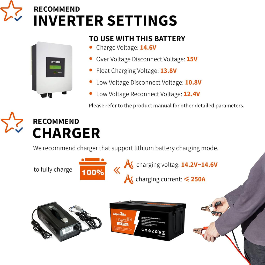 12V 400Ah Deep Cycle LiFePO4 Battery Pack with 250A BMS W284