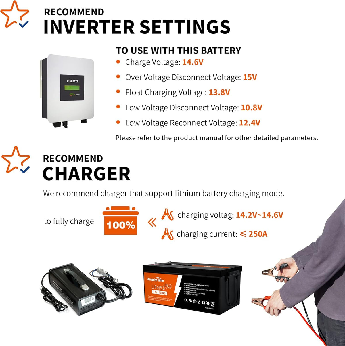 12V 400Ah Deep Cycle LiFePO4 Battery Pack with 250A BMS W284