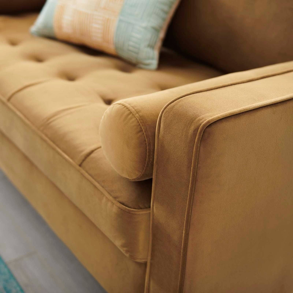 Navy Performance Velvet Loveseat Z8741