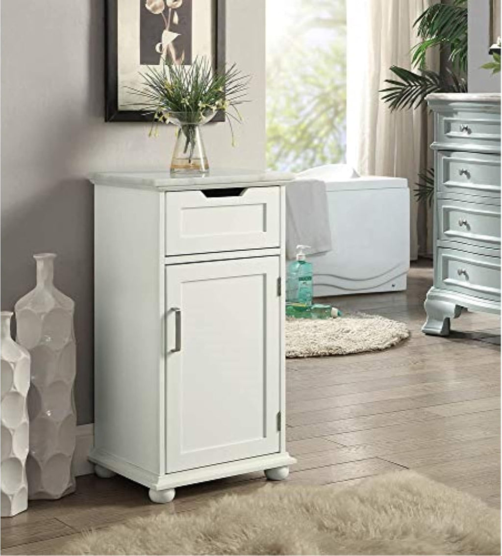 White Marble Top Floor Cabinet N201132
